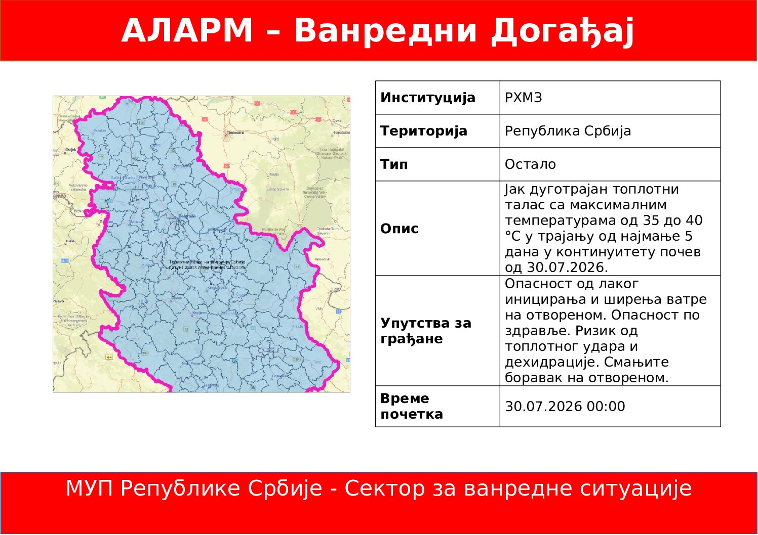 Ванредно упозорење